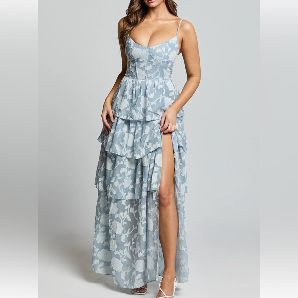 Showpo Light Blue Floral Maxi Dress